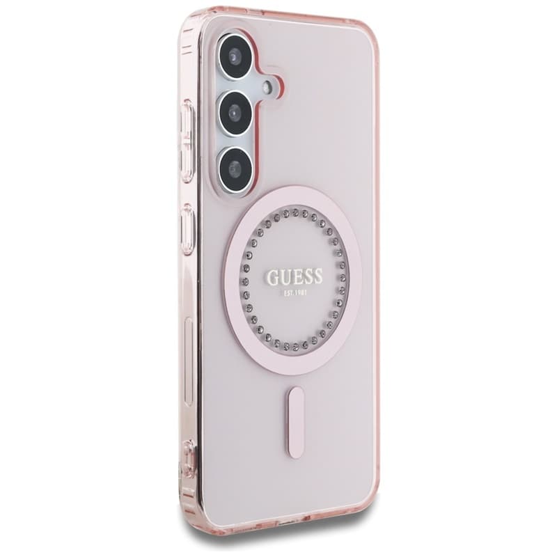 Guess Rhinestones Printed Classic Logo MagSafe - Case for Samsung Galaxy S25 (pink) 4