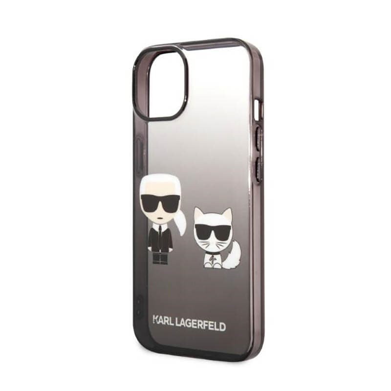 Karl Lagerfeld Gradient Ikonik Karl & Choupette - Case for iPhone 14 Plus (Black) 6