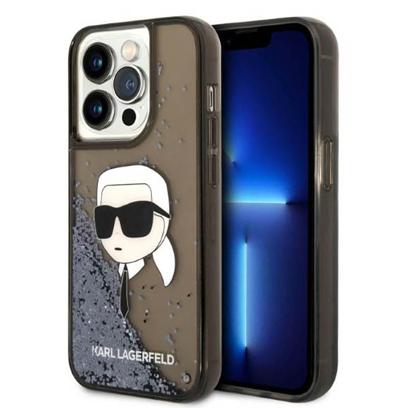 Karl Lagerfeld Liquid Glitter NFT Karl's Head - Case for iPhone 14 Pro Max (Black) 1