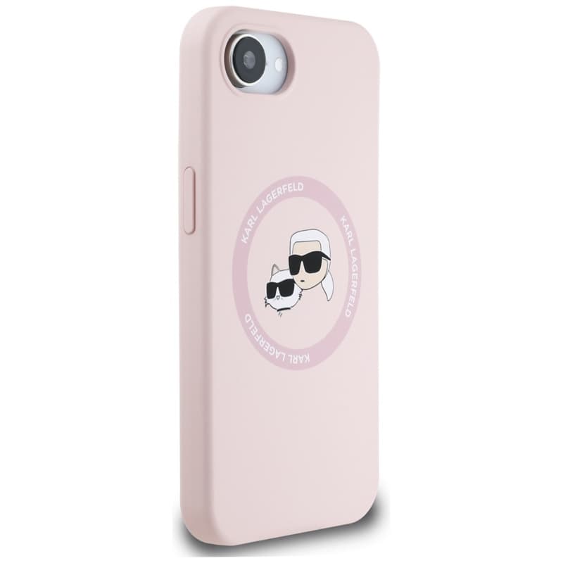 Karl Lagerfeld Silicone Karl & Choupette Heads MagSafe - Case for iPhone 16e (pink) 4