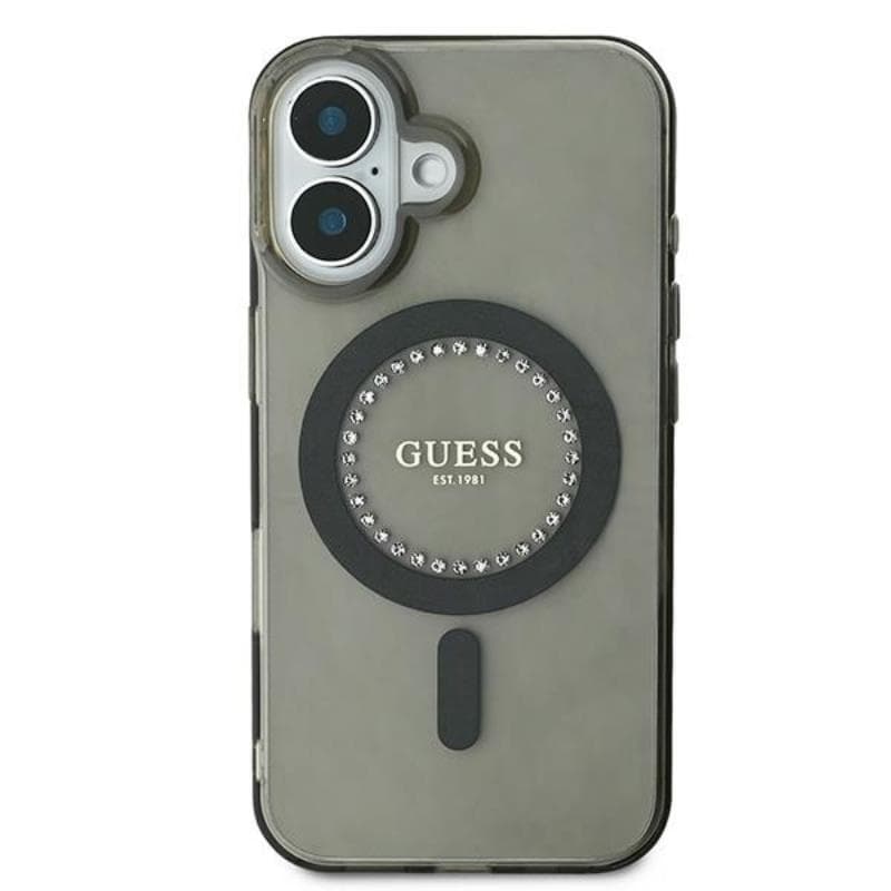 Guess IML Rhinestones MagSafe - Case for iPhone 16 (Black) 3