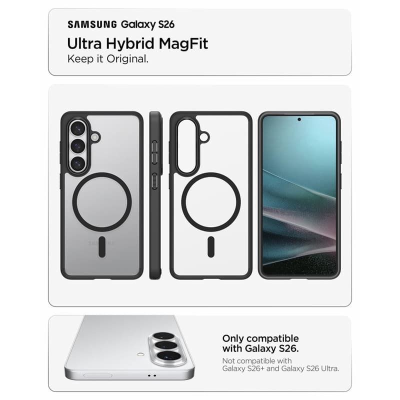 Spigen Ultra Hybrid Mag MagSafe - Case for Samsung Galaxy S26 (Matte Black) 7