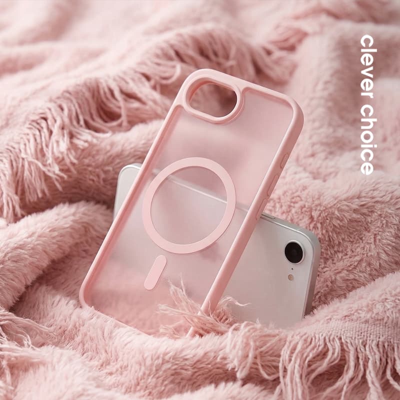 Crong Hybrid Matte Magnetic - MagSafe Case iPhone 17e / 16e (Pink) 4