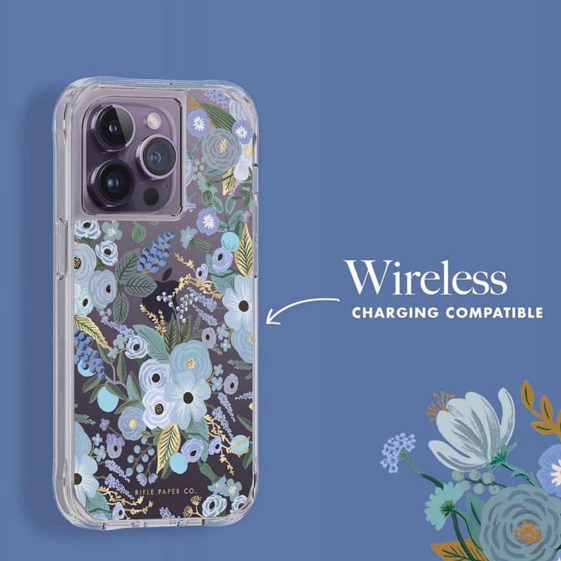 Rifle Paper Clear - Case for iPhone 14 Pro (Garden Party Blue) 8
