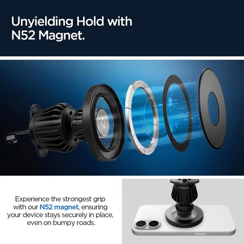 Spigen MFT13 Magnetic Dashboard & Vent Car Mount - Magnetic Car Holder MagSafe (Black) 5