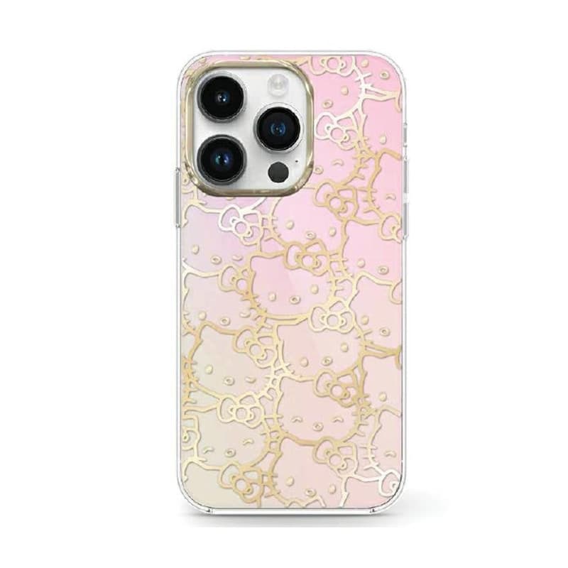 Hello Kitty IML Gradient Electrop Crowded Kitty Head - iPhone 15 Case (pink) 5