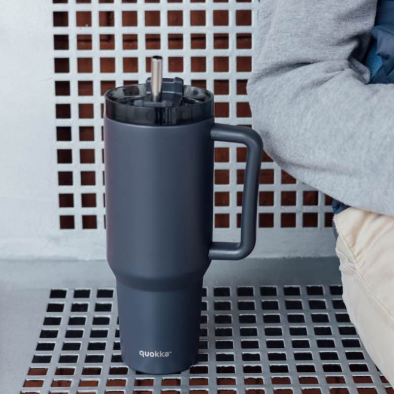 Quokka Stream - Stainless Steel Thermal Mug 1200ml with Straw (Graphite) 3