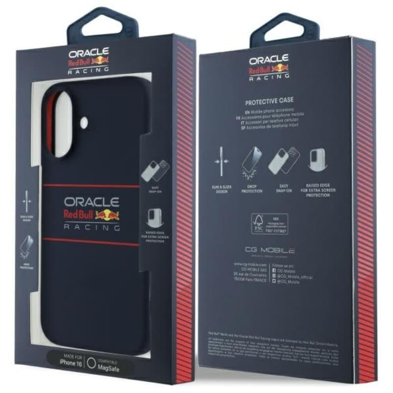 Red Bull Silicone Horizontal Logo MagSafe - iPhone 16 Case (Navy Blue) 8