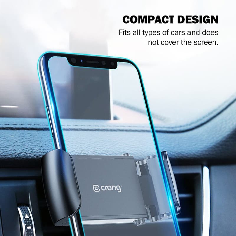 Crong Universal Smart Car Holder – Universal car phone holder for 4"-6.5" phones (black) 5