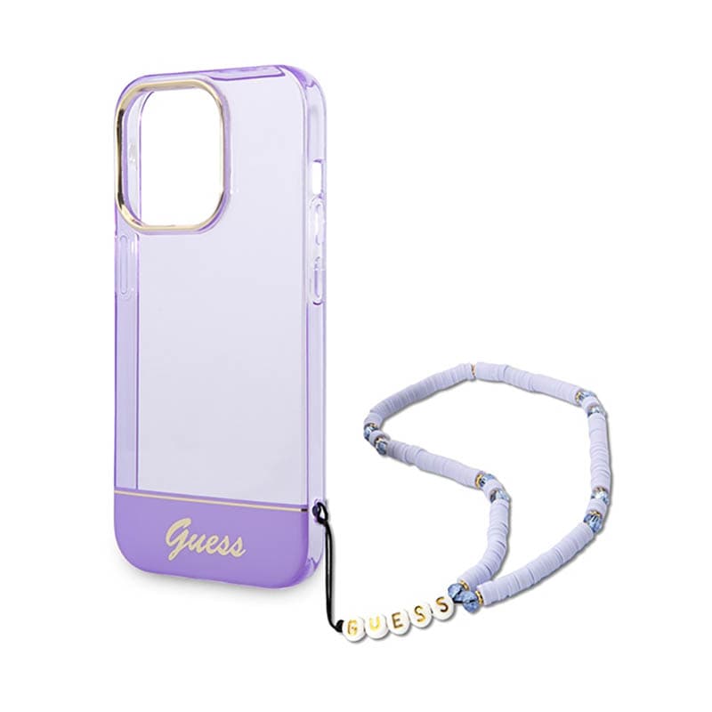 Guess Translucent Pearl Strap - Case for iPhone 14 Pro (Purple) 5