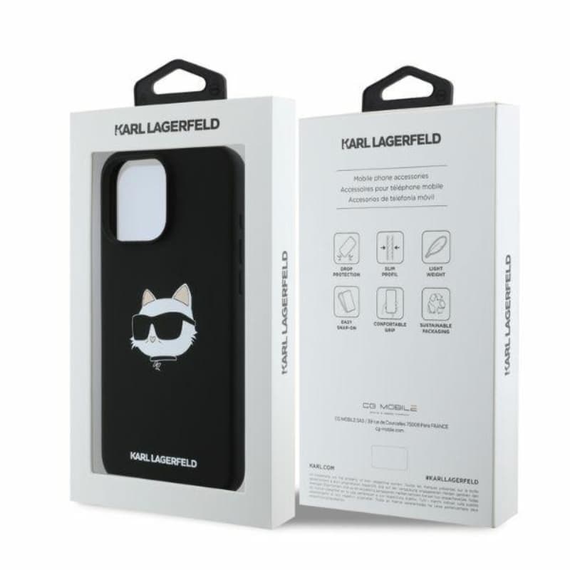 Karl Lagerfeld Silicone Choupette Head Print MagSafe - Case iPhone 16 Pro Max (black) 5