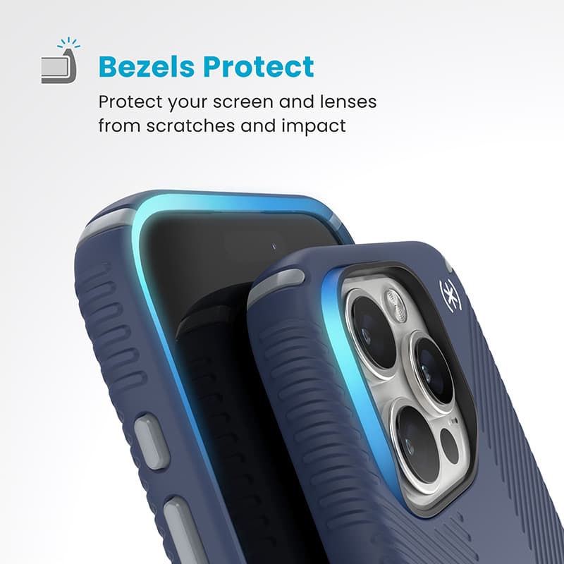 Speck Presidio2 Grip - iPhone 16 Pro Case (Coastal Blue / Dust Gray / White) 4