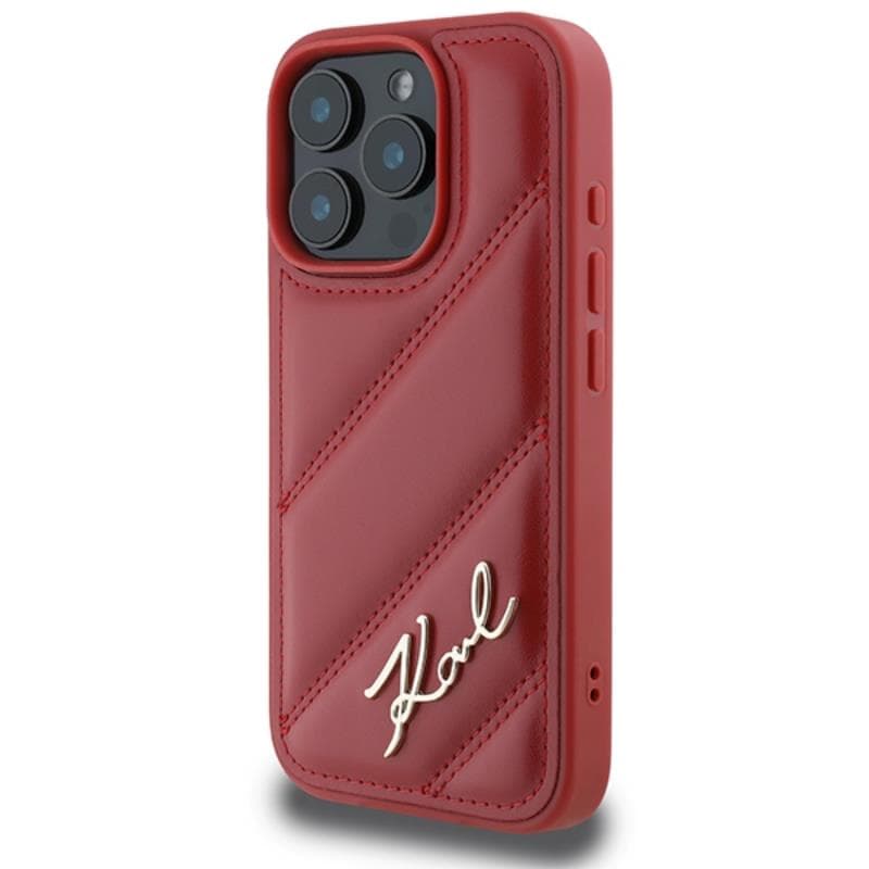 Karl Lagerfeld Quilted Signature - Case for iPhone 16 Pro (red) 2