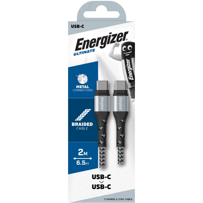 Energizer Ultimate - USB-C to USB-C connection cable 2m (Silver) 2