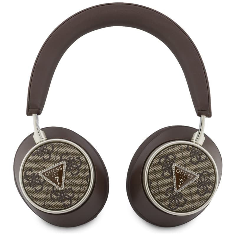 Guess 4G Triangle Logo - Wireless Bluetooth V5.4 ENC Over-Ear Headphones (Brown) 3