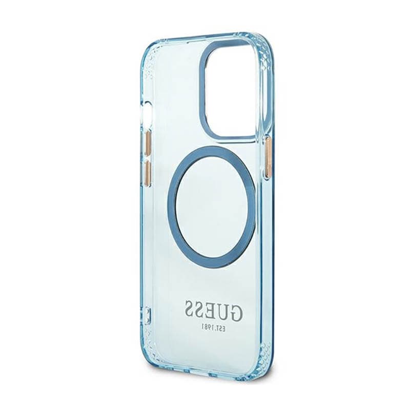 Guess Gold Outline Translucent MagSafe - Case for iPhone 13 Pro (Blue) 7