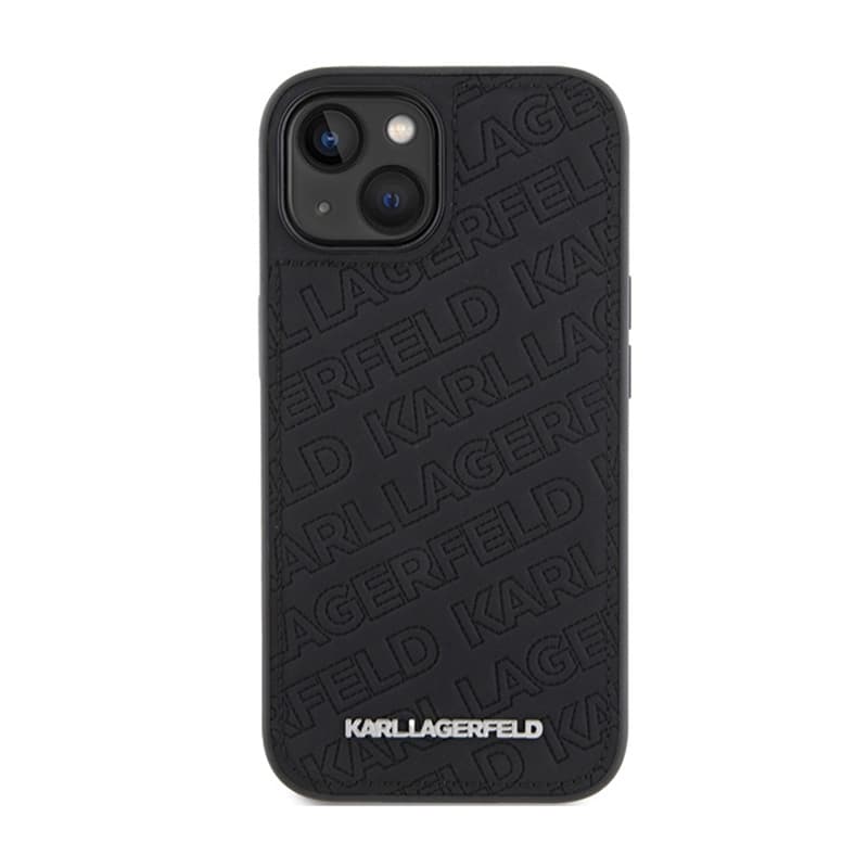 Karl Lagerfeld Quilted K Pattern - iPhone 15 Plus Case (Black) 3