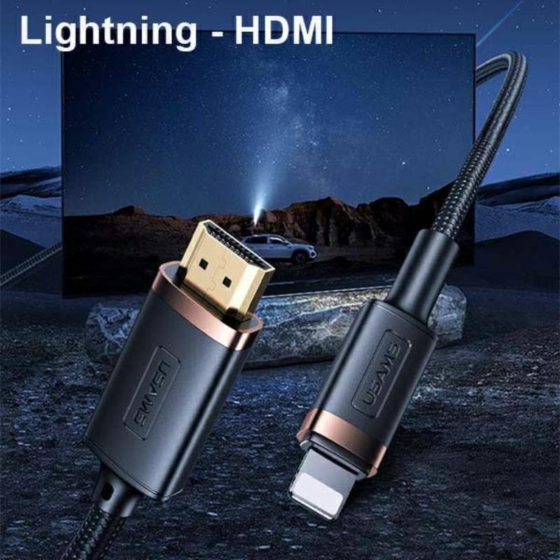 USAMS US-SJ509 - Lightning - HDMI braided cable 2m (black) 3
