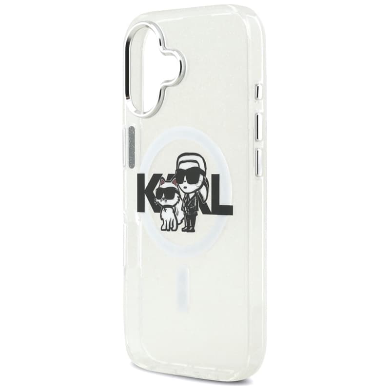 Karl Lagerfeld IML Glitter Karl & Choupette Sketch Logo MagSafe - Case for iPhone 17 (transparent) 6
