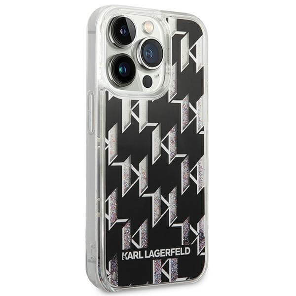Karl Lagerfeld Monogram Liquid Glitter - Case for iPhone 14 Pro Max (Black) 4