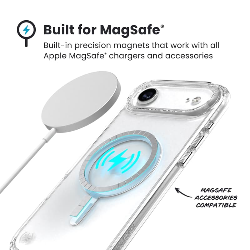 Speck Presidio Perfect Clear MagSafe - iPhone Air Case (Clear / Silver) 4