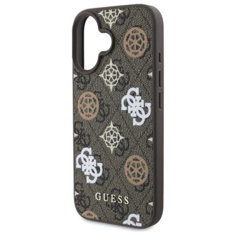 Guess Peony On 4G Background MagSafe - Case for iPhone 16 (brown) 6