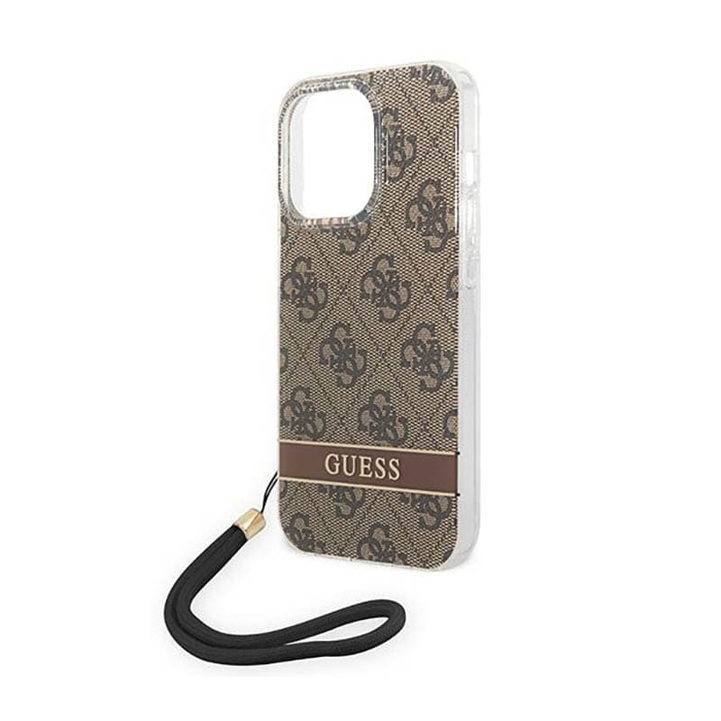 Guess 4G Print Cord - Case for iPhone 14 Pro Max (Brown) 5