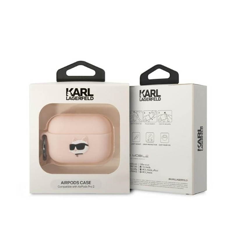 Karl Lagerfeld Silicone NFT Choupette Head 3D - AirPods Pro 2 Case (pink) 4