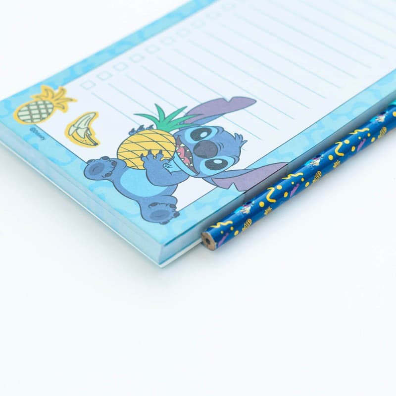 Disney Stitch - Magnetic notebook / shopping list for the fridge + pencil from the Tropical collection (10 x 21 cm) 4