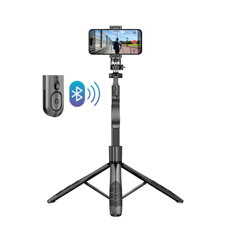 Crong SelfieGo Ultra – Aluminum Bluetooth Selfie Stick Tripod (Black) 2