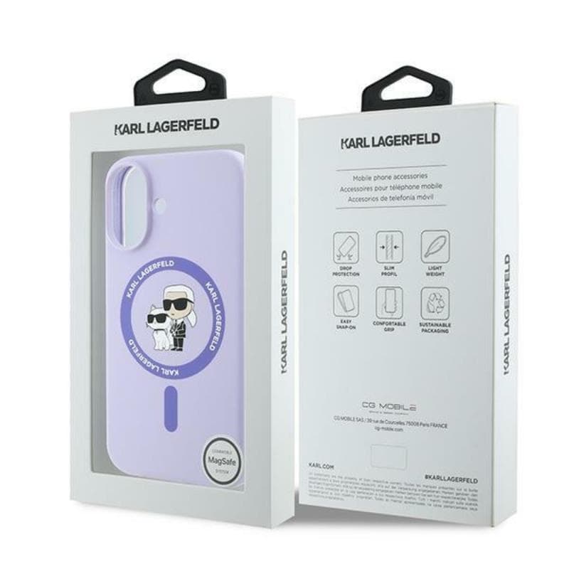 Karl Lagerfeld Silicone Karl & Choupette Ring MagSafe - Case for iPhone 16 (violet) 8