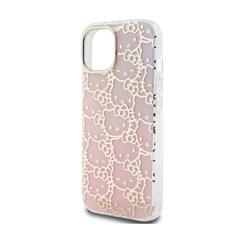 Hello Kitty IML Gradient Electrop Crowded Kitty Head - iPhone 15 Case (pink) 6