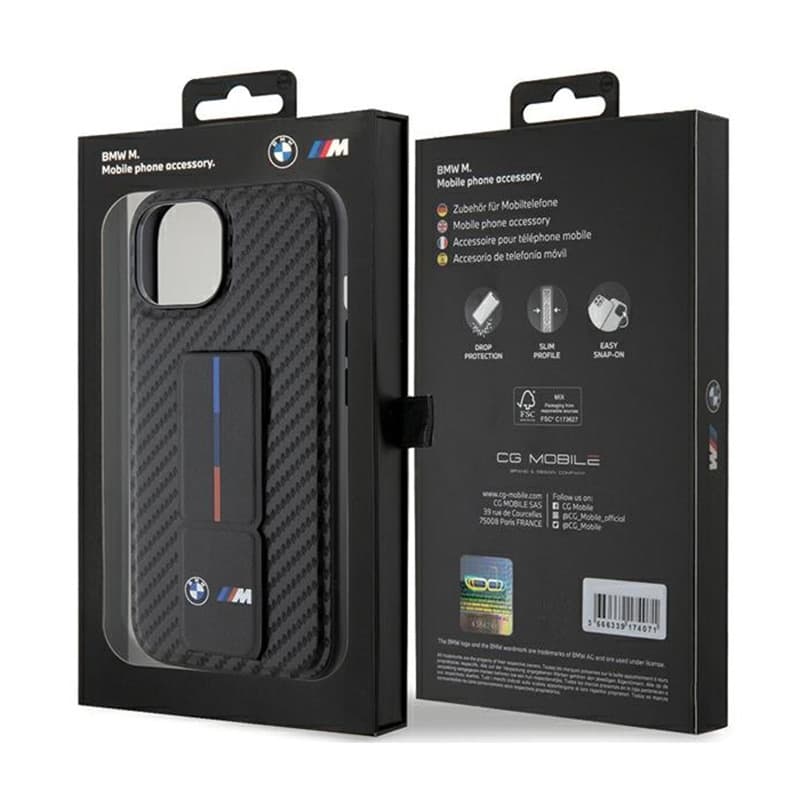 BMW Grip Stand Smooth & Carbon - Case for iPhone 15 (Black) 8