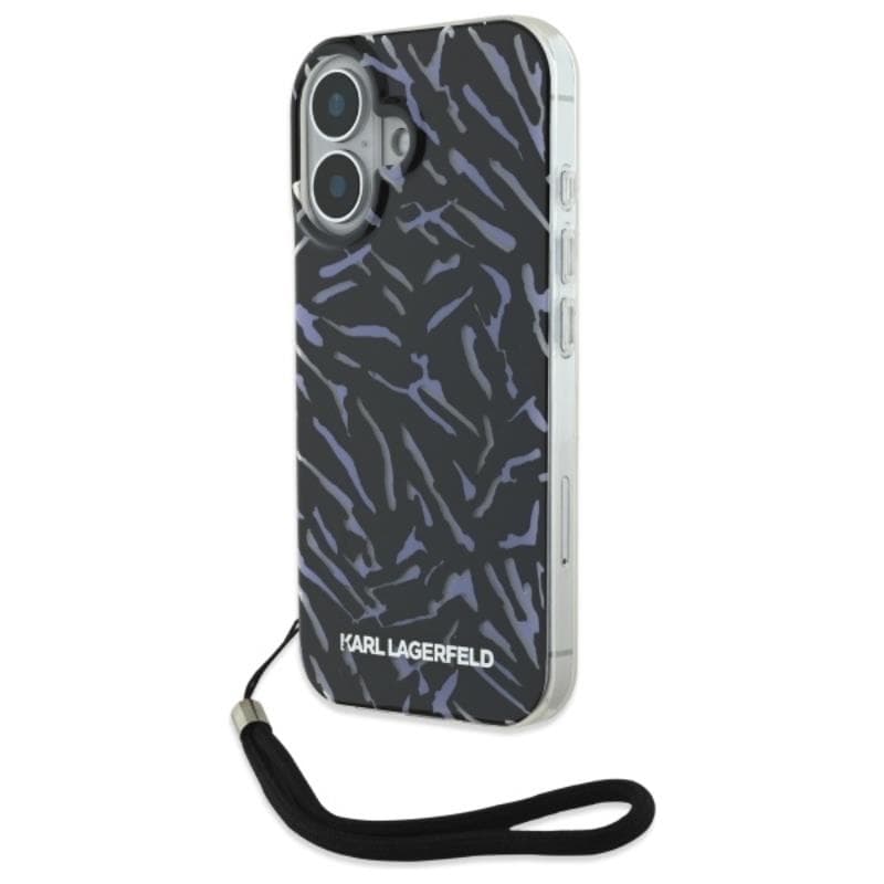 Karl Lagerfeld Zebra With Cord - Case for iPhone 16 (purple) 1