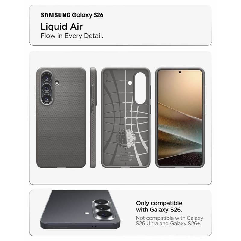 Spigen Liquid Air - Case for Samsung Galaxy S26 (Marble Gray) 6