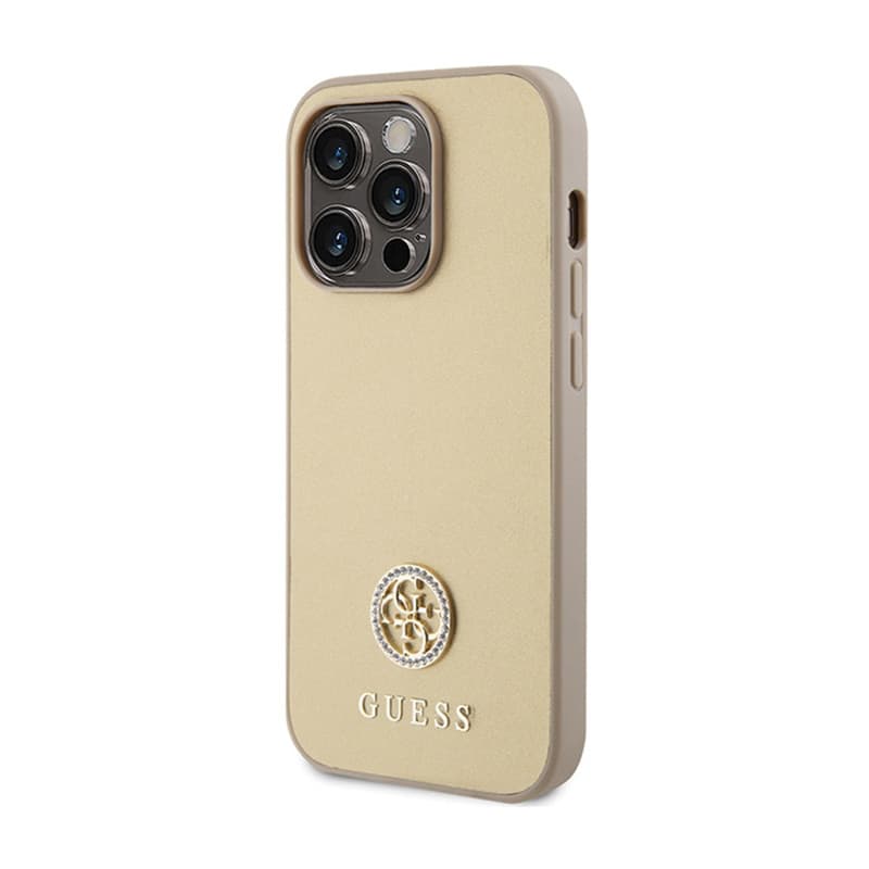 Guess 4G Strass Metal Logo - Case for iPhone 15 Pro (Gold) 2