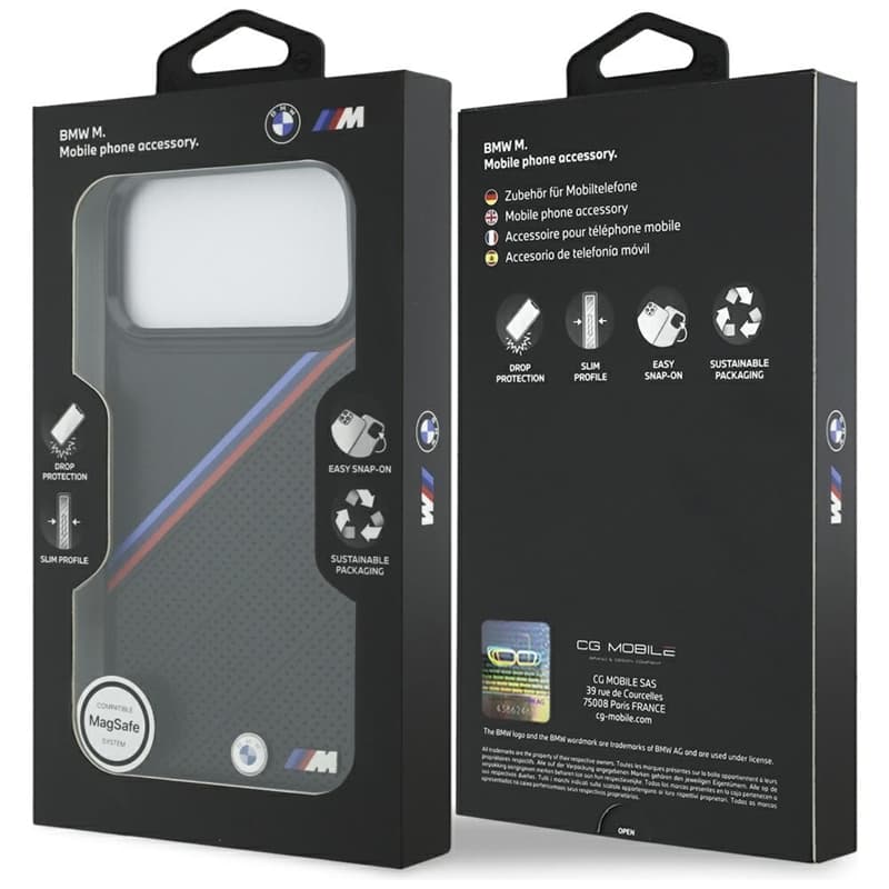 BMW M Tricolor Metal Logo MagSafe - iPhone 17 Pro Max Case (Black) 8
