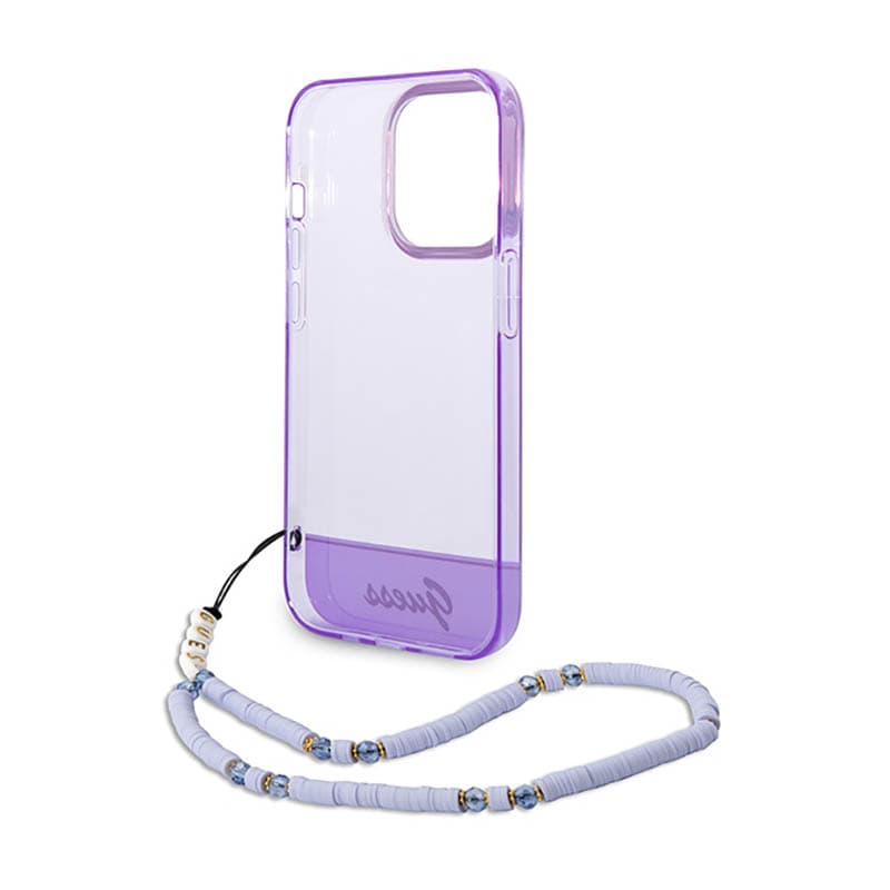 Guess Translucent Pearl Strap - Case for iPhone 14 Pro (Purple) 6