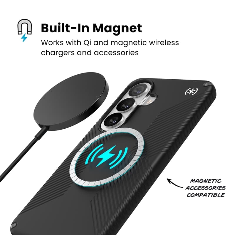 Speck Presidio2 Grip Magnet – Samsung Galaxy S26 MagSafe Case (Black/Slate Grey/White) 2