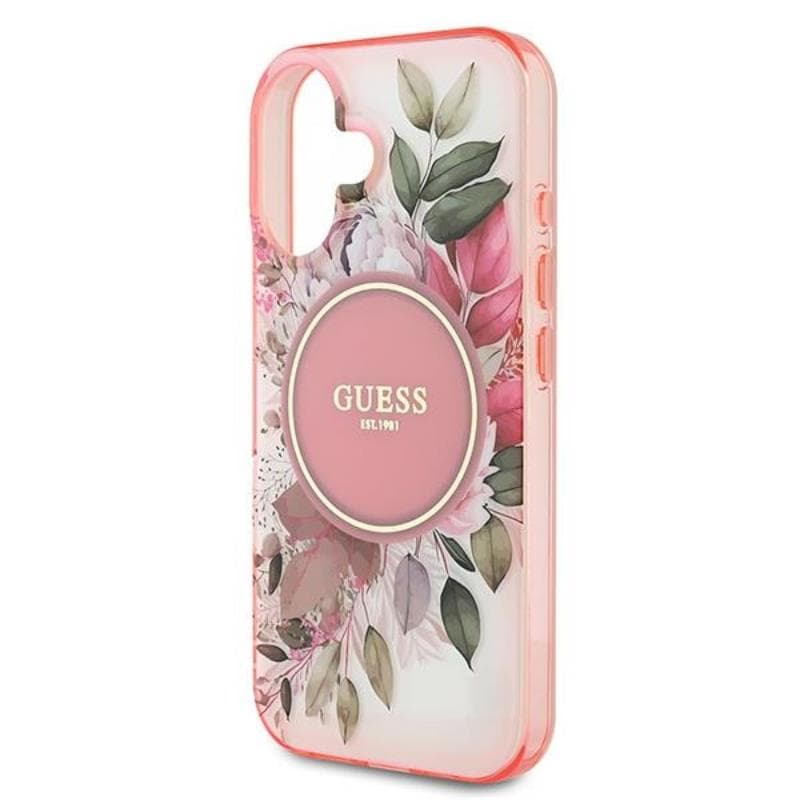 Guess IML Flower & Tonal Circle MagSafe - Case for iPhone 16 Plus (Pink) 6