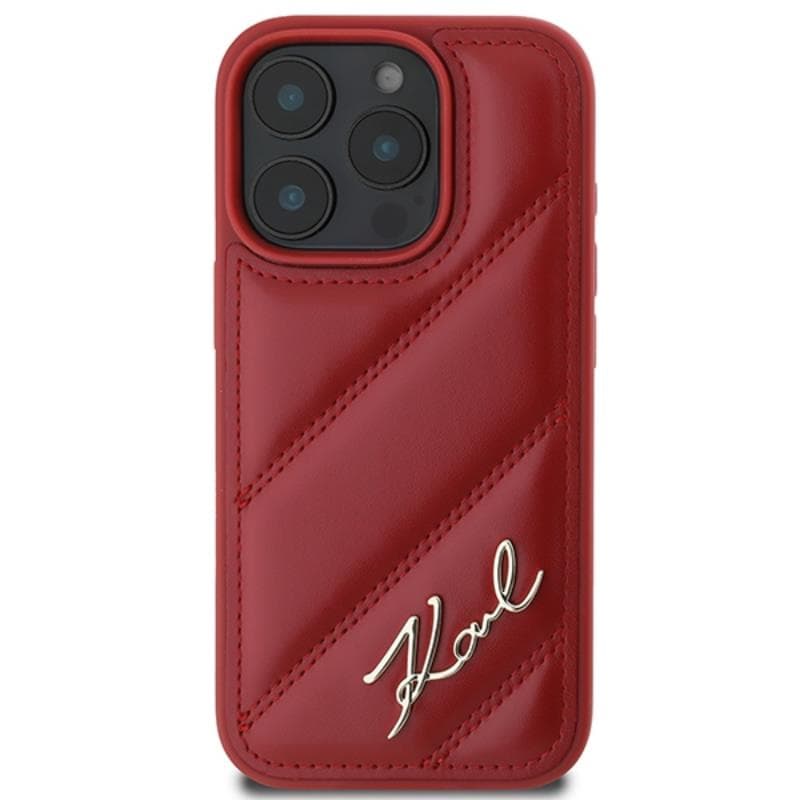 Karl Lagerfeld Quilted Signature - Case for iPhone 16 Pro (red) 3