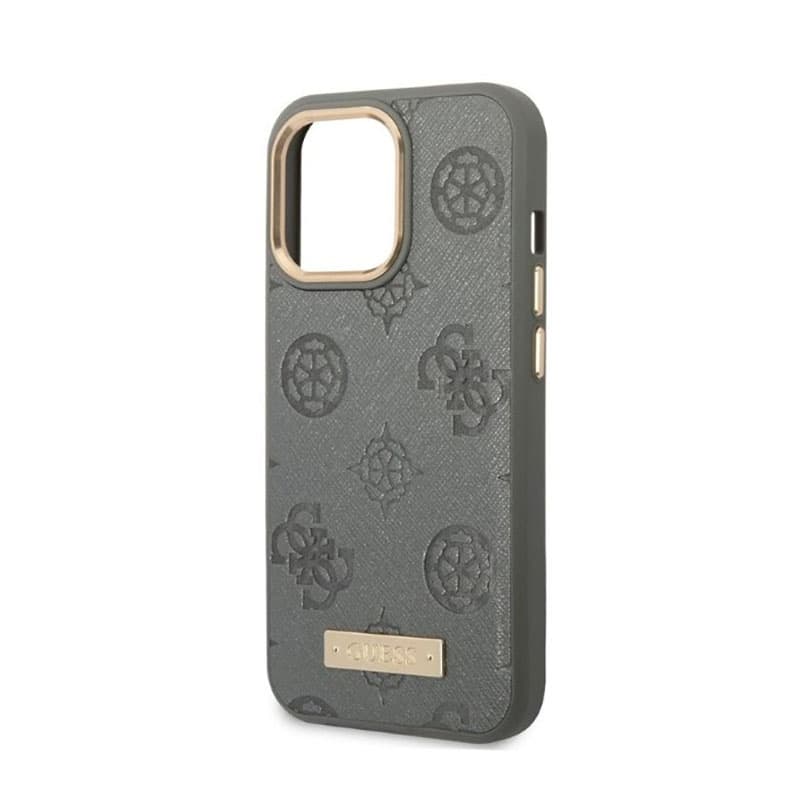 Guess Peony Logo Plate MagSafe - Case for iPhone 13 Pro Max (Grey) 6