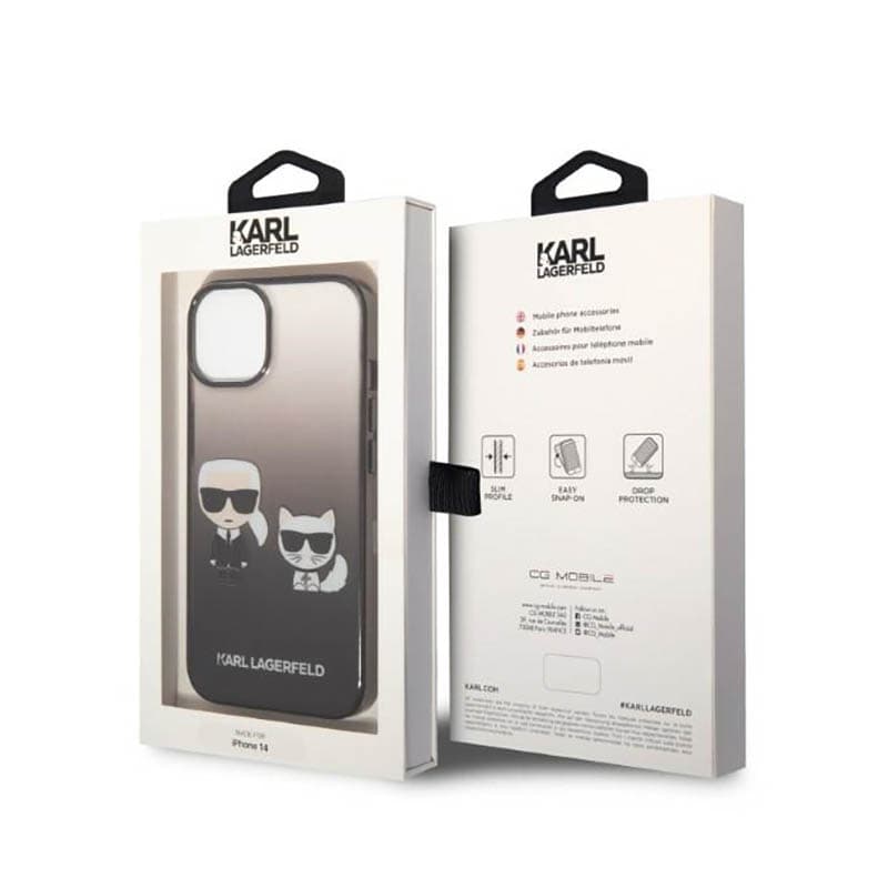 Karl Lagerfeld Gradient Ikonik Karl & Choupette - Case for iPhone 14 Plus (Black) 8
