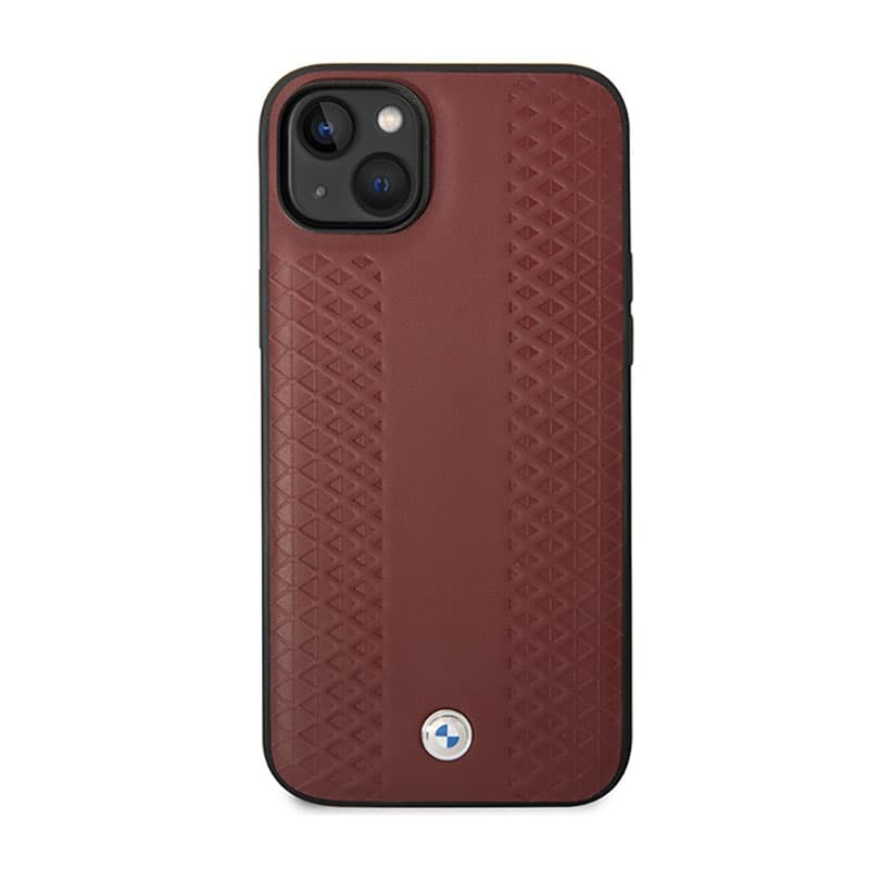 BMW Leather Diamond Pattern - Case for iPhone 14 (Burgundian) 3