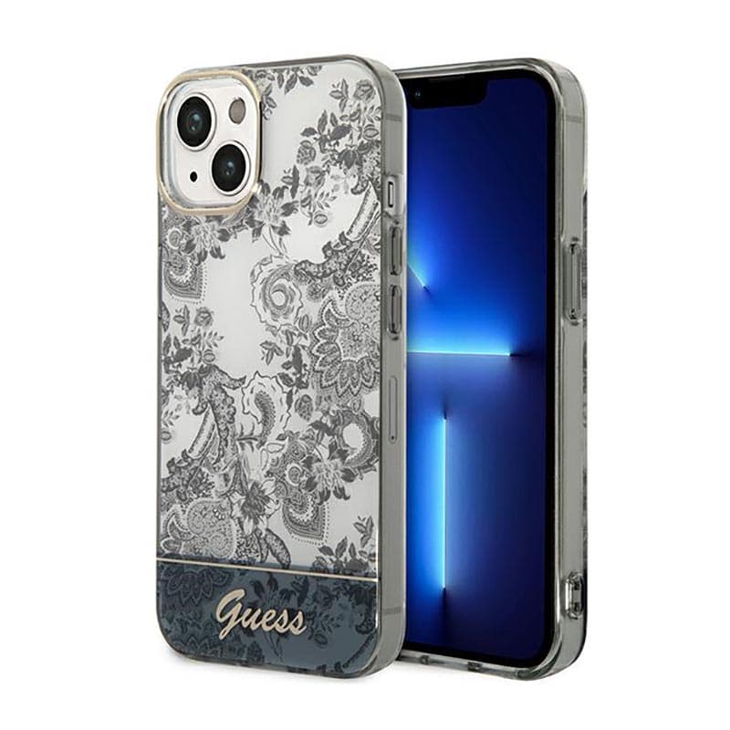 Guess Porcelain Collection - Case for iPhone 14 Plus (Grey) 1
