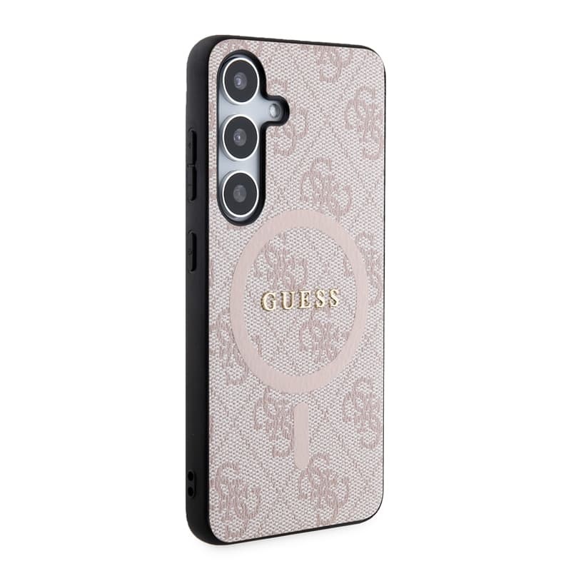 Guess 4G Collection Leather Metal Logo MagSafe - Case Samsung Galaxy S24 (Pink) 4