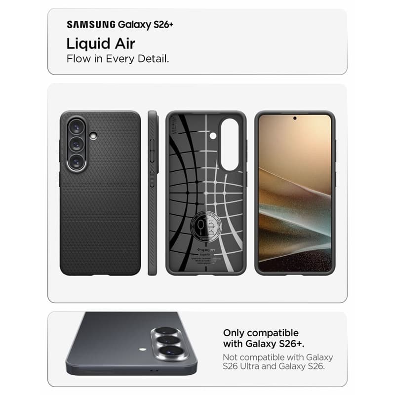 Spigen Liquid Air - Case for Samsung Galaxy S26+ (Matte Black) 7
