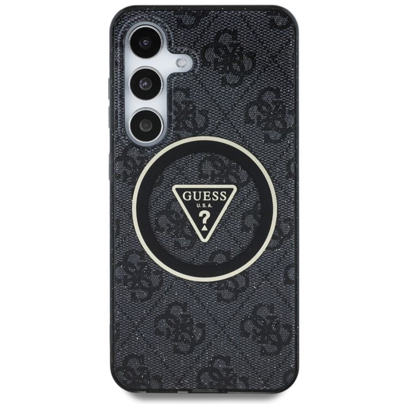 Guess 4G Glitter Triangle Buttons MagSafe - Case for Samsung Galaxy S25 (black) 3