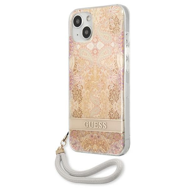 Guess Flower Cord - Cover for iPhone 13 mini (Gold) 2
