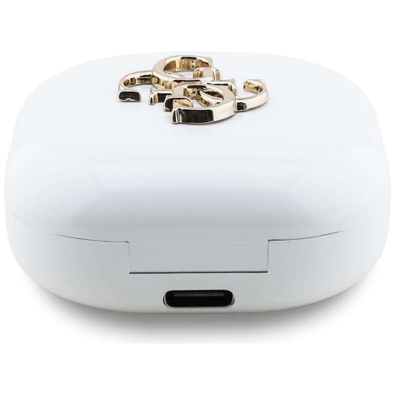 Guess 4G Metal Logo - TWS Bluetooth Earphones + Charging Case (White) 4